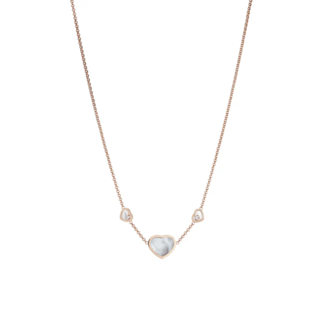 Happy Hearts Necklace, Ethical Rose Gold, Diamonds