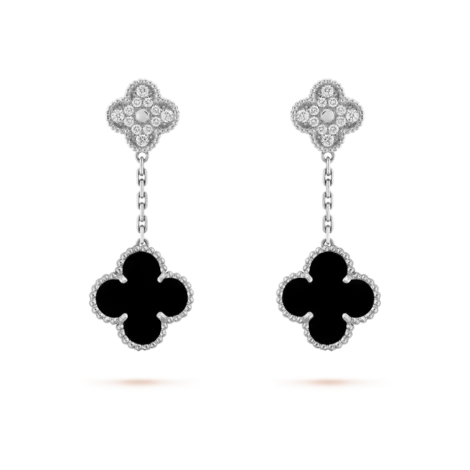 Magic Alhambra Earrings, 2 Motif, Diamonds