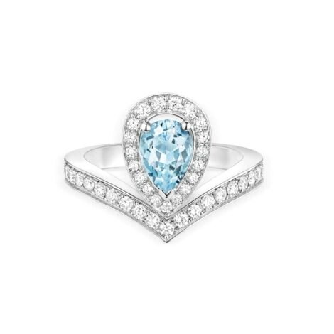 Joséphine Aigrette Ring White Gold, Aquamarine, Diamonds