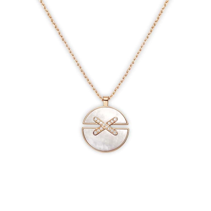 Jeux de Liens Harmony Necklace, Medium Model, Rose Gold, Diamonds