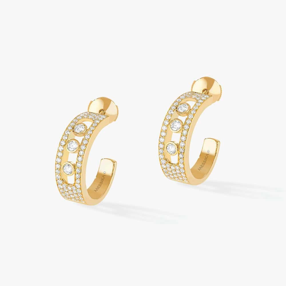 Move Joaillerie MM Paved Hoop Earrings