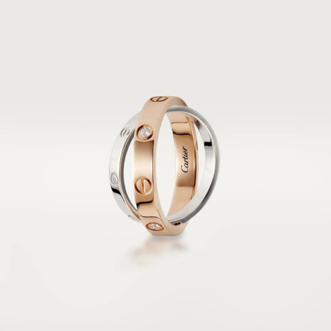 Love Ring, 6 Diamonds (Rose Gold, White Gold, Diamonds)
