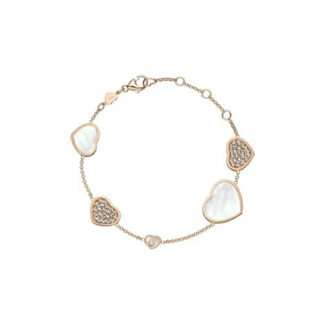 Happy Hearts Bracelet, Ethical Rose Gold, Diamond, Mother-of-pearl