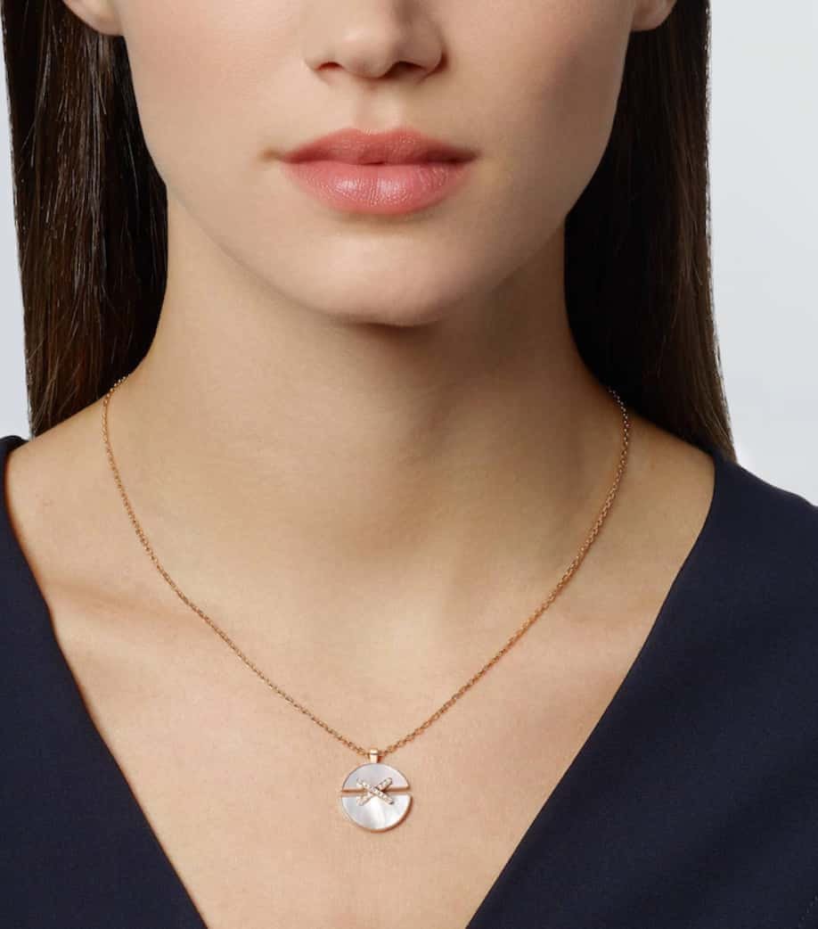 Jeux de Liens Harmony Necklace, Medium Model, Rose Gold, Diamonds