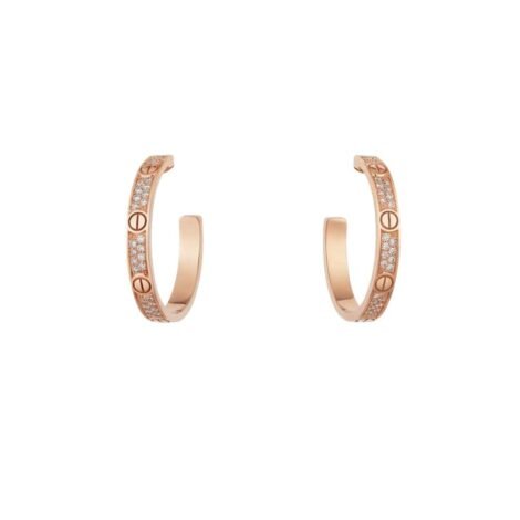 Love Hoop Earrings, Medium Model, Paved