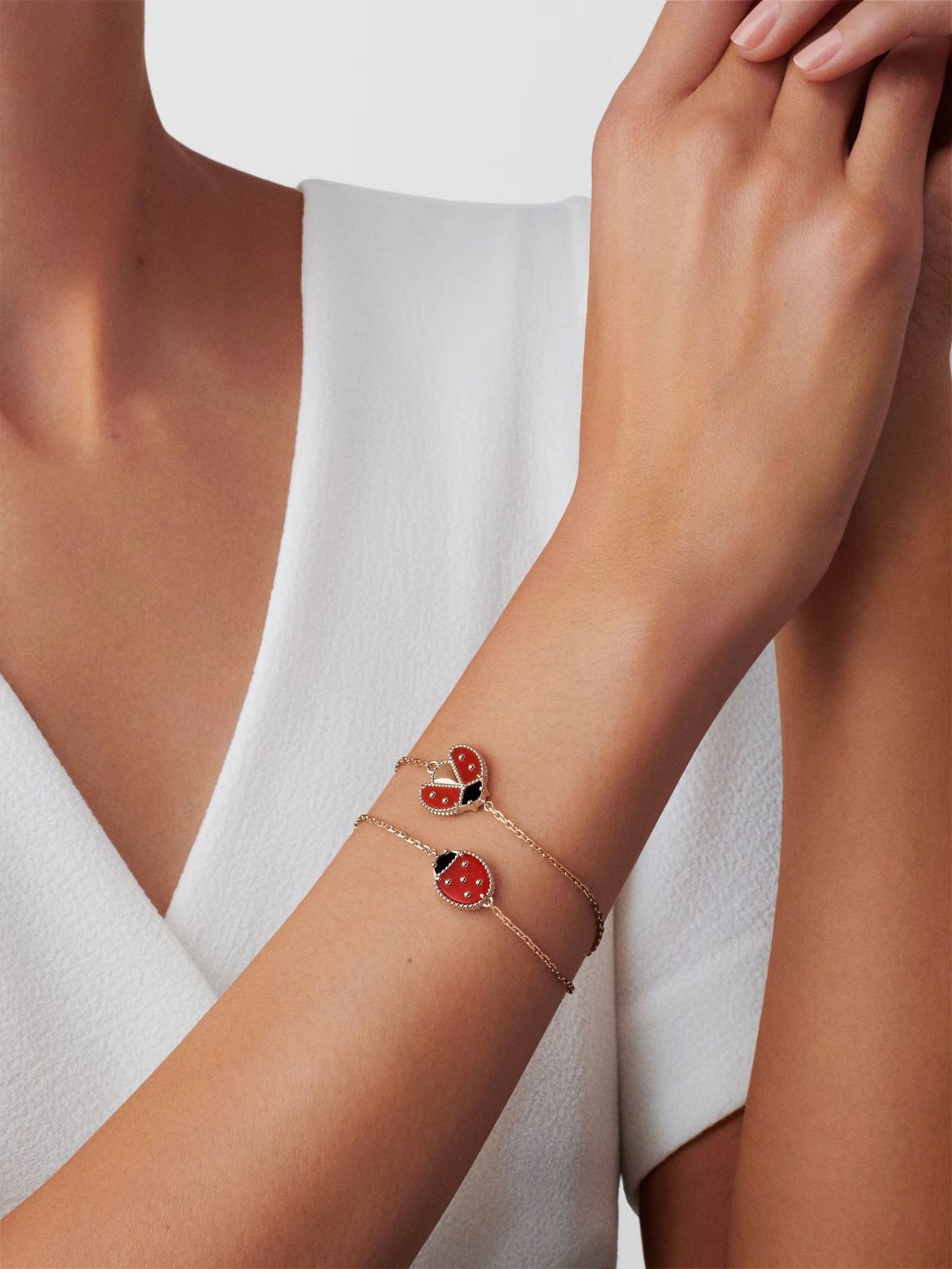 Lucky Spring Bracelet, Ladybug Closed Wings