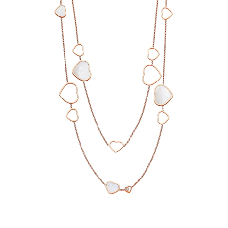 Happy Hearts Sautoir Necklace, Ethical Rose Gold