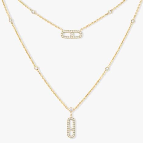 Move Uno 2 Rows Pavé Necklace