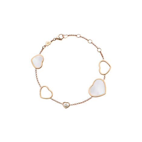 Happy Hearts Bracelet, Ethical Rose Gold, Diamond
