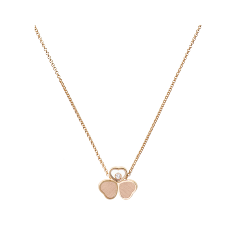 Happy Hearts Wings Necklace, Ethical Rose Gold, Diamond