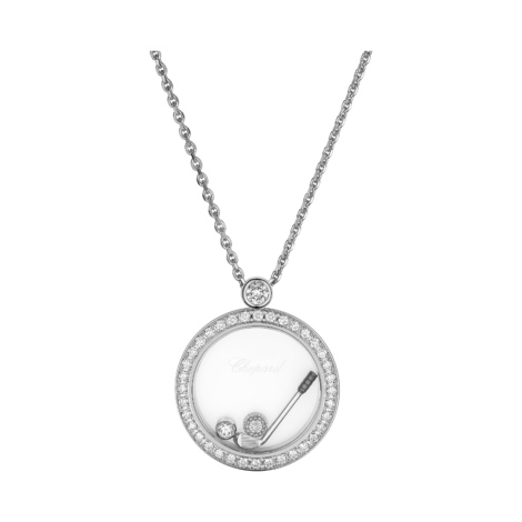 Happy Golf Pendant, Ethical White Gold, Diamonds