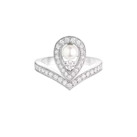 Joséphine Aigrette Ring White Gold, Pearl,Diamonds