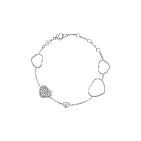 Happy Hearts Bracelet, Ethical White Gold, Diamonds