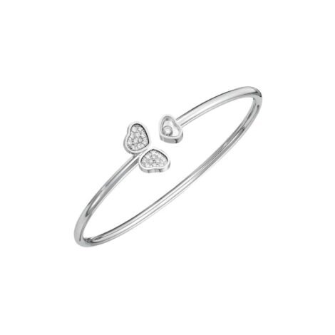 Happy Hearts Wings Bangle, Ethical White Gold, Diamonds Bracelet