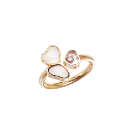 Happy Hearts Wings Ring, Ethical Rose Gold, Diamond