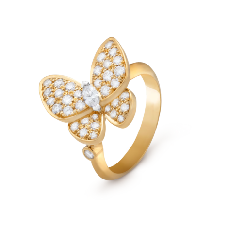 Two Butterfly Ring (Yellow Gold, Diamond)