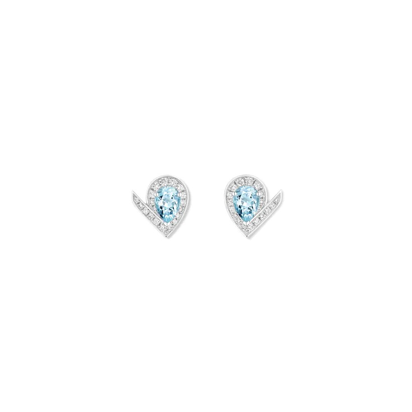 Joséphine Aigrette Earrings White Gold, Diamonds