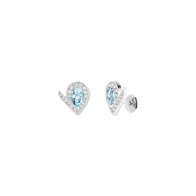 Joséphine Aigrette Earrings White Gold, Diamonds