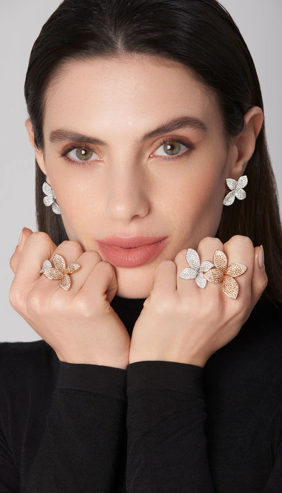 Giardini Segreti Ring, Five Leaves , Medium Flower Ring