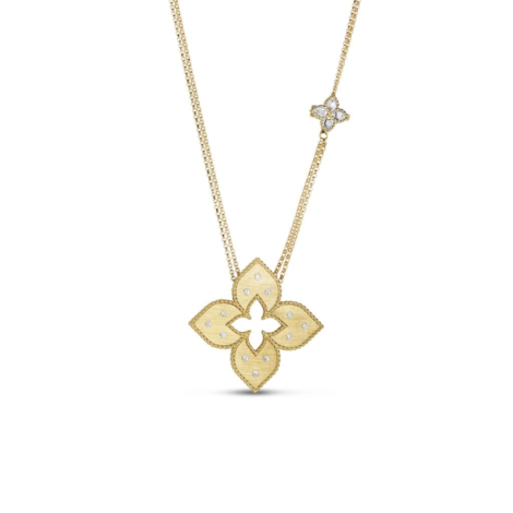 Venetian Princess Medium Diamond Flower Long Necklace