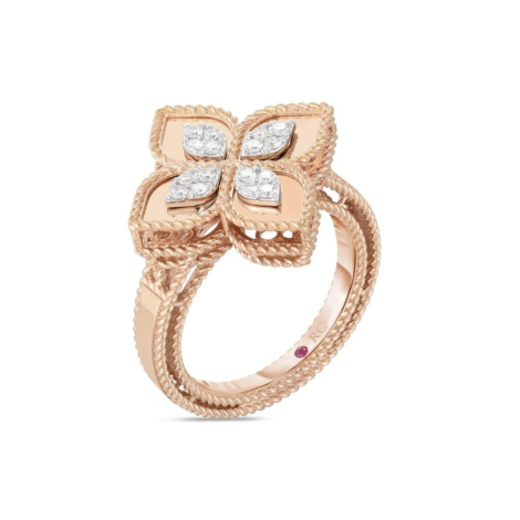 Princess Flower Ring with Diamonds