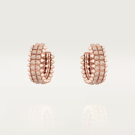 Clash de Cartier Hoop Earrings, Double Row, Paved