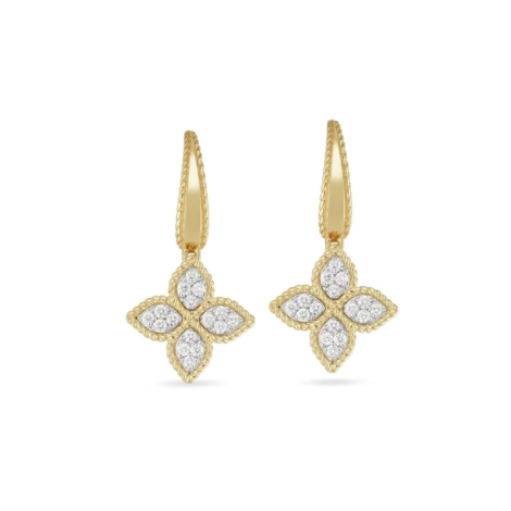 Princess Flower Earrings with Diamonds