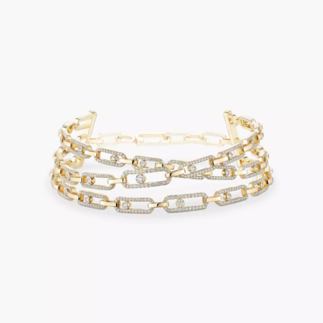 Move Link 3-row Diamond Necklace