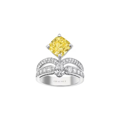 Joséphine Éclat Floral 3cts Solitaire Platinum, Yellow Diamond, Diamonds