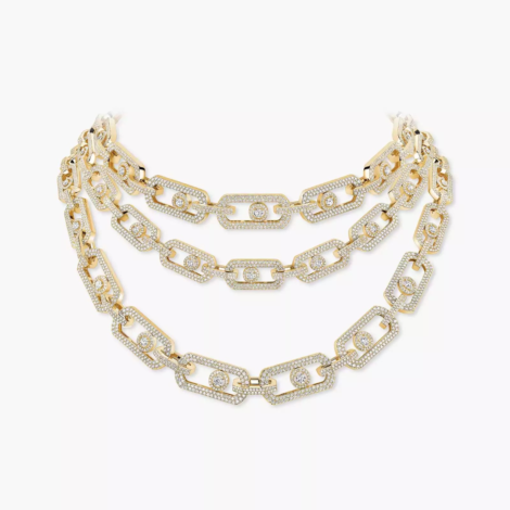 So Move 3-row Pavé Diamond Necklace