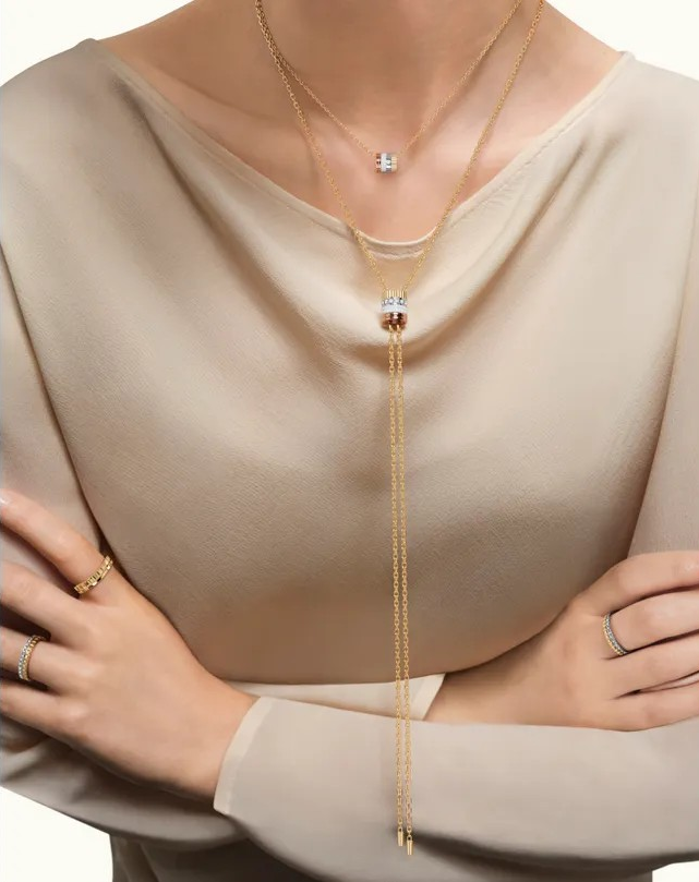 Quatre White Edition Tie Necklace, Large Model